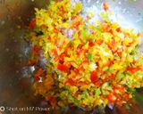 A picture of step 1 of Oats and colourful capsicums kebab.