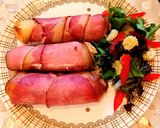 A picture of step 5 of Bacon-wrapped toasted bread rolls.
