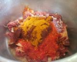 A picture of step 2 of Beef biriyani with eggs.