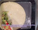 A picture of step 10 of Buckwheat Crêpes with spinach, leeks, bacon and Gruyère cheese.