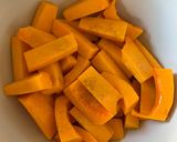 A picture of step 2 of Roasted Butternut Squash and Red Onions with Tahini sauce.