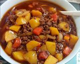 Foto langkah ke 4 dari resep Semur Daging Sapi Cincang Kentang Ala Mama.
