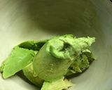 A picture of step 1 of Avocado dip - vegan.