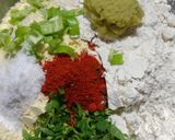 A picture of step 1 of Cornmeal Dosa.
