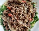 Foto langkah ke 3 dari resep Kailan cah sapi cacah/giling.