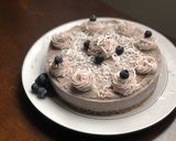 A picture of step 9 of *EASY* NO BAKE Vegan Blueberry Cheesecake (NOT nut free).