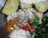 A picture of step 1 of Palak puri with raw banana Tikki masala.