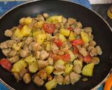 A picture of step 6 of Soya chunks Aloo Posto.