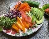 Une image de l'étape 2 de 🥗🌮🌽wraps🥑 saumon 🍣 légumes de saison 🌶️🫑🍂.