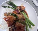 A picture of step 6 of Bourbon Grilled Chicken w veggies.