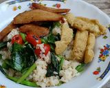 รูปขั้นตอนการทำที่ 4 ของ ข้าวผัดเกลือ(เจ)