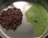 A picture of step 10 of Ragi roti(Finger millet roti)with coconut chutney.