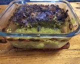 Une image de l'étape 20 de Gratin de pommes de terre vitelotte et chou blanc au parmesan,oignon de roscoff et curry.