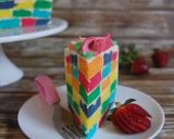 Foto langkah ke 10 dari resep Rainbow Checkerboard cake, edisi lebaran.