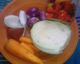 A picture of step 1 of Danbun shinkafa.