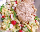 Hình bước làm 5 của món 🌱 Salad Đậu Gà & Trái Cây Thuần Chay (Vegan)