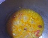 A picture of step 1 of Tomato basil almond risotto with prawns and egg.