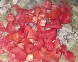 A picture of step 2 of Pyaz gosht.