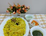 A picture of step 4 of Matar pulao.