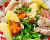 Hình bước làm 5 của món Nui gà giò sống rau củ