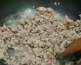 Hình bước làm 1 của món Mì soba sốt bologese kiểu ý với thịt con heo