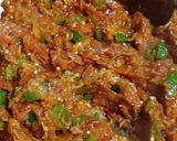A picture of step 3 of Bhartha with capsicum 🫑.