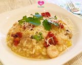 Foto del paso 10 de la receta Risotto de gambas, calabacín y champiñones