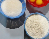 A picture of step 1 of Sponge cake with only 4 ingredient.