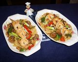 A picture of step 7 of Shrimp with Shiitake Mushrooms, Chinese Eggplant, and Chinese Noodles.