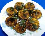 A picture of step 5 of Brinjal Fry (Brinjal Coins).
