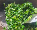 A picture of step 4 of Smoky Brinjal with Spinach (Green Olo Style).