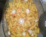 A picture of step 4 of Mexican cheese pasta.