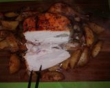 #XVIII. Egészben sült fűszeres csirke, kakukkfüves burgonyával, tepsiben sütve recept fázis 4 fotója