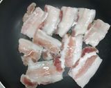รูปขั้นตอนการทำที่ 2 ของ Bacon White Cream Pasta พาสต้าเบคอนซอสครีม