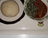 A picture of step 2 of Semovita and Okro Stew.