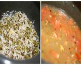A picture of step 1 of Moong sprout pulao.