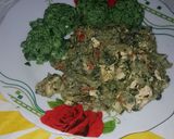 Foto del paso 3 de la receta: Revuelto de acelga y pollo sin huevo con bombita de espicana con huevo