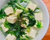 Hình bước làm 4 của món 🌱 Canh Cải Xanh Đuôi Phụng Nấu Đậu Hủ (Vegan)