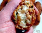 Foto del paso 11 de la receta: Croquetones bombón de pollo abierto asado con doble rebozado