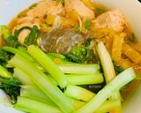 Hình bước làm 6 của món Miến sa tế giò sống cải ngồng 30 phút