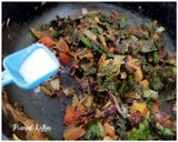 A picture of step 6 of Lal Math (Amaranth Leaves) Sabzi.
