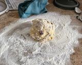 A picture of step 6 of BC cranberry Scones with Orange and White Chocolate.