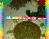 A picture of step 2 of Anar Dana pudina chutney.