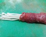Foto langkah ke 2 dari resep Enoki Beef Roll With Teriyaki Sauce || Daging Gulung Jamur Enoki.