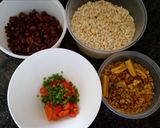 A picture of step 2 of Red beans krispies treat.