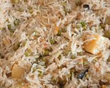 A picture of step 4 of Aloo, matar, polaw.