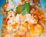 A picture of step 3 of Papri chaat.