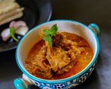 A picture of step 5 of Mutton Saaru with Neer Dosa.