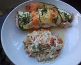 A picture of step 5 of Salmon bake & Roasted tomatoes risotto.