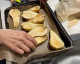 A picture of step 1 of Baked pears with stilton cheese.